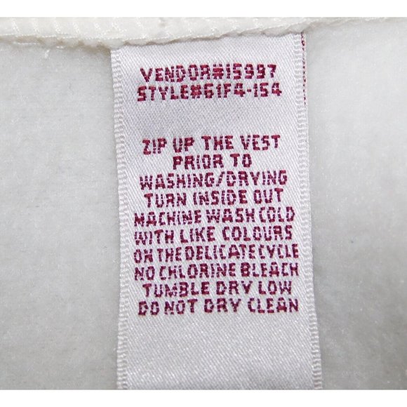 Northern Reflections Off White Christmas Angels Womens L Full Zip Fleece Vest - Picture 3 of 12